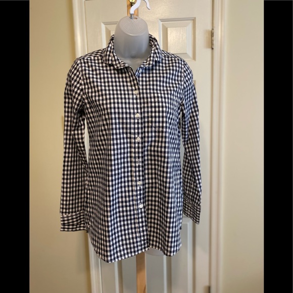 J. Crew Tops - J. Crew - Woman’s black & white checkered button down shirt, Size: 00